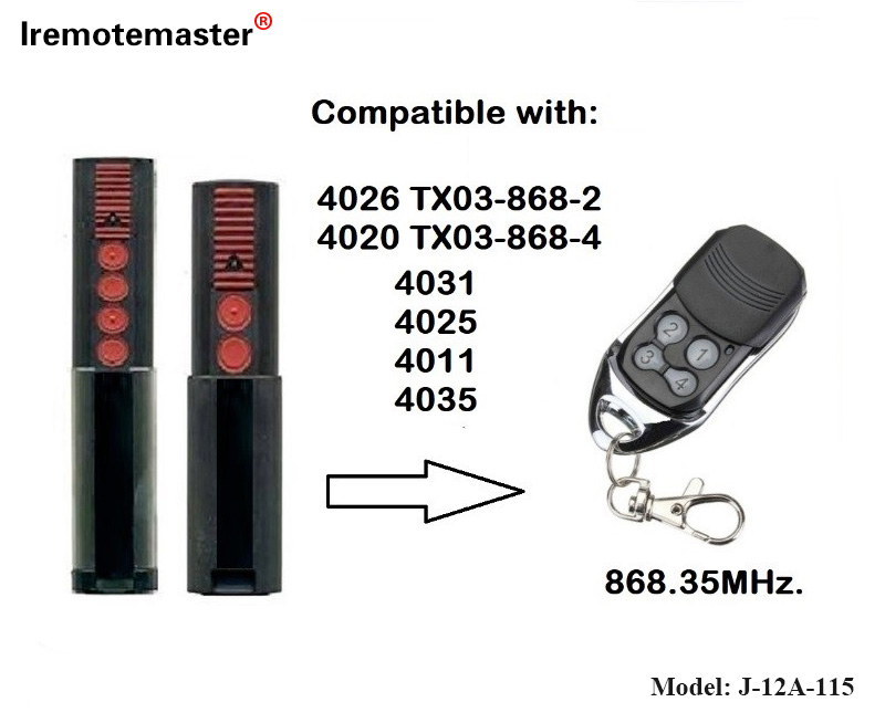 Per 4020 4026 TX03-868-4 Telecomando 868 mhz TX03-8-4 Rolling Code