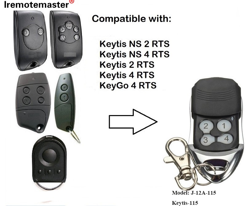 Per Keytis NS 2 RTS Keytis NS 4 RTS Telecomando per porta del garage 433,42 MHz