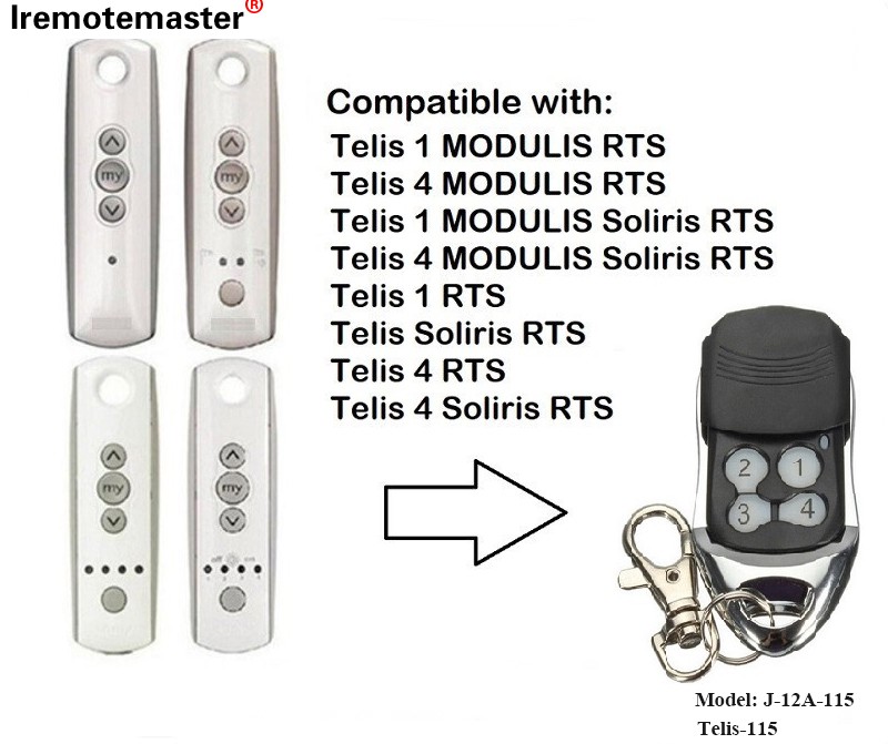 Per Telis 1 RTS Telis Soliris RTS 4 RTS Telecomando per porta del garage 433,42 MHz